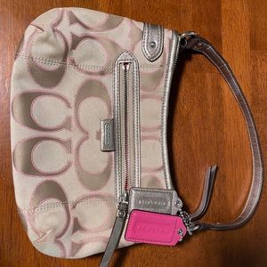 Coach purse tan and pink